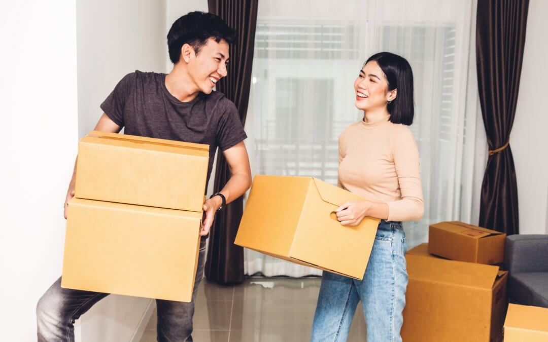 young couple moving into their first home