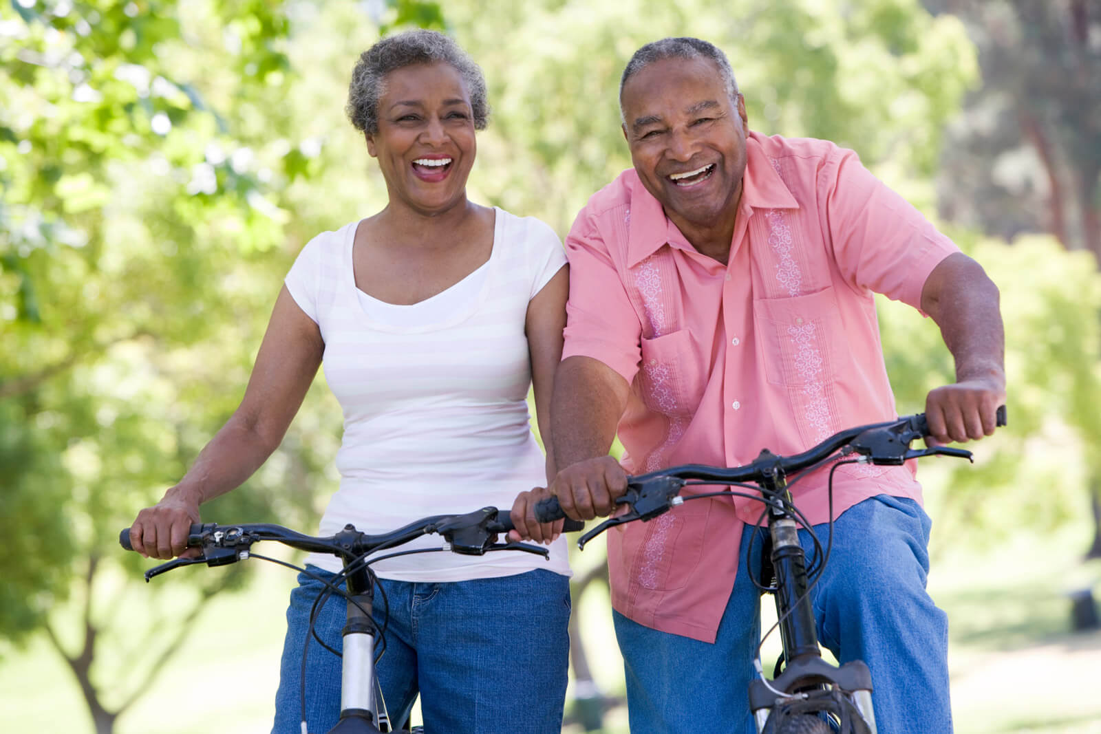 Senior couple on cycle ride