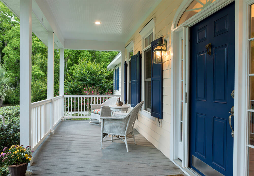 Front porch of a white house
